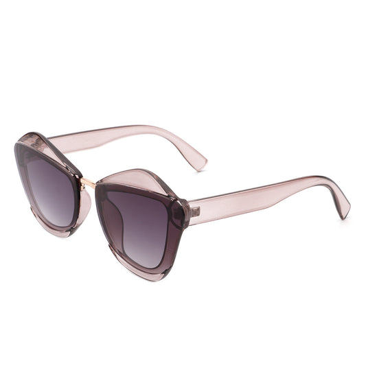 HS1138 - Women Square Fashion Irregular Cat Eye Sunglasses