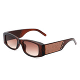 HS1107 - Retro Rectangular Narrow Vintage Slim Sunglasses