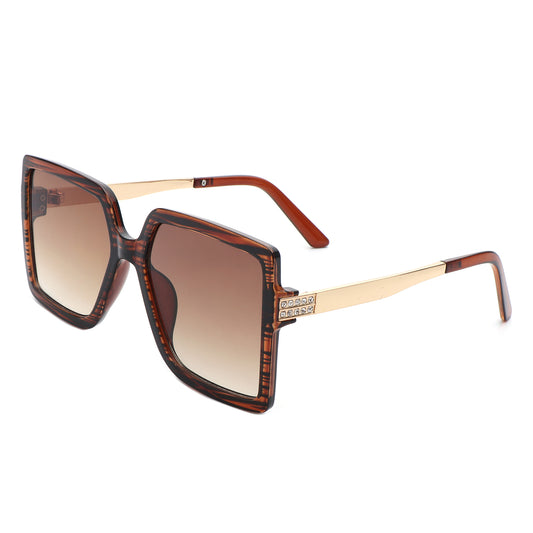 HS2142 - Women Square Flat Top Chic Tinted Oversize Fashion Wholesale Sunglasses