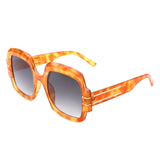 S2115 - Women Oversize Flat Top Fashion Square Sunglasses