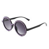 S2114 - Round Fashion Rhinestone Circle Oversize Women Sunglasses