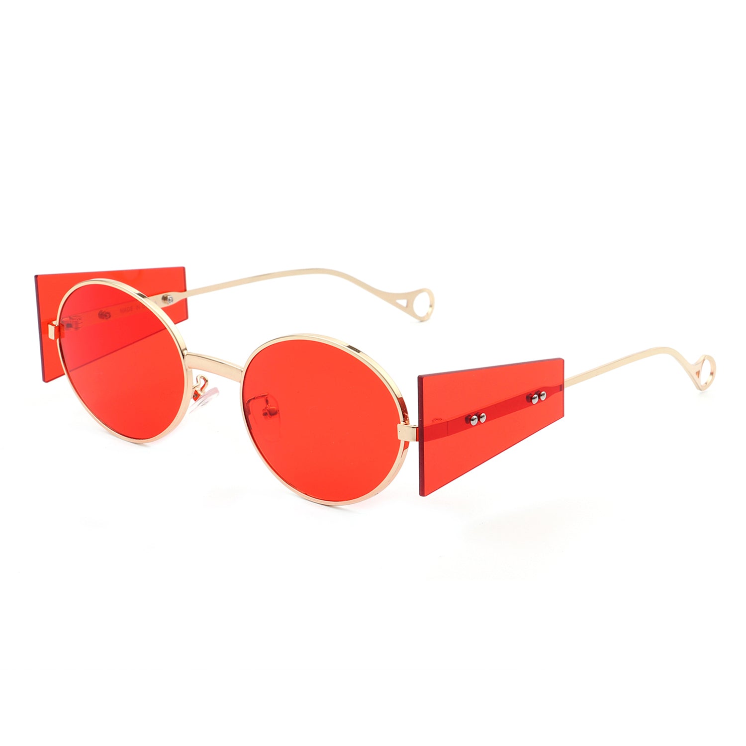 HW3003 - Circle Round Retro Oval Futuristic Vintage Tinted Fashion Sunglasses