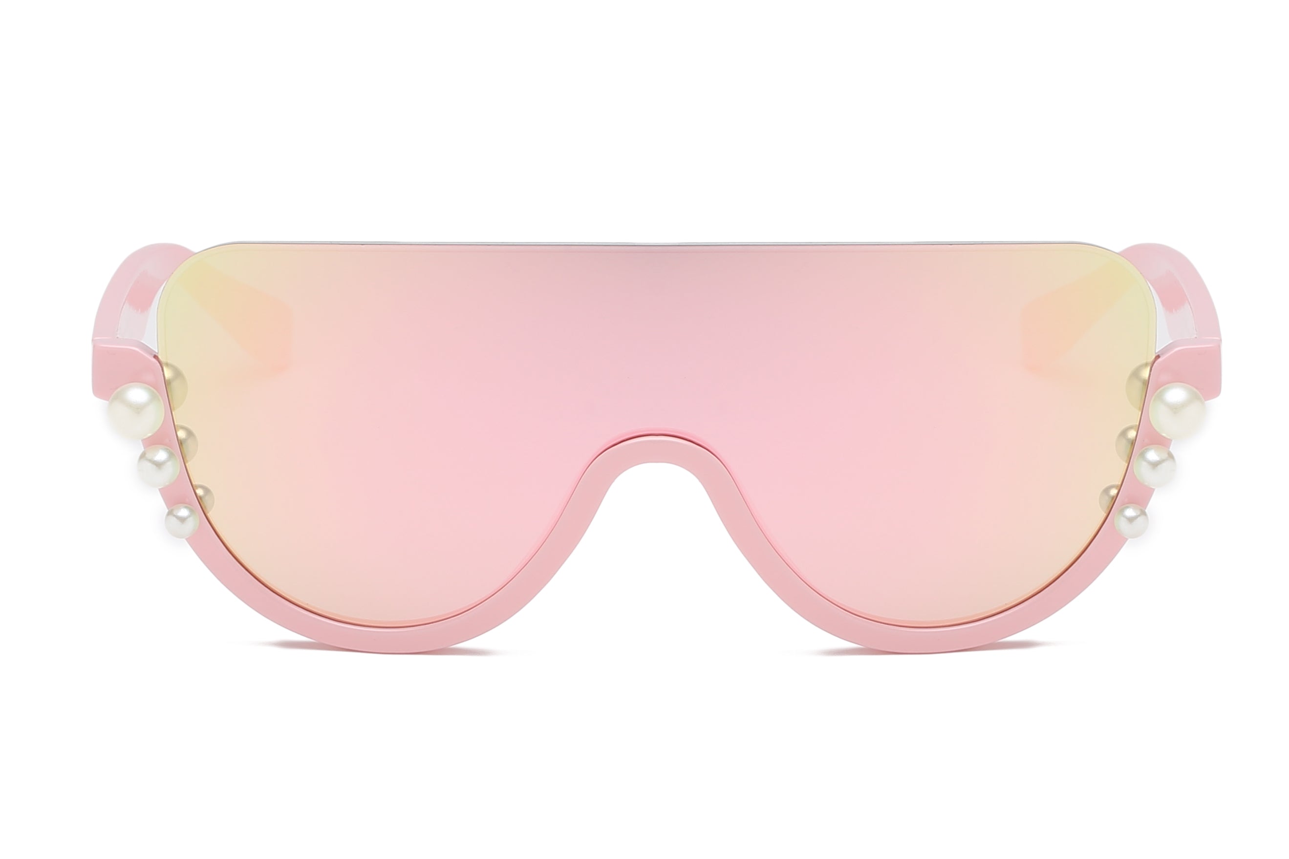 S3034 - Women Half Frame Round Pearl Design Sunglasses - Iris Fashion Inc. | Wholesale Sunglasses and Glasses