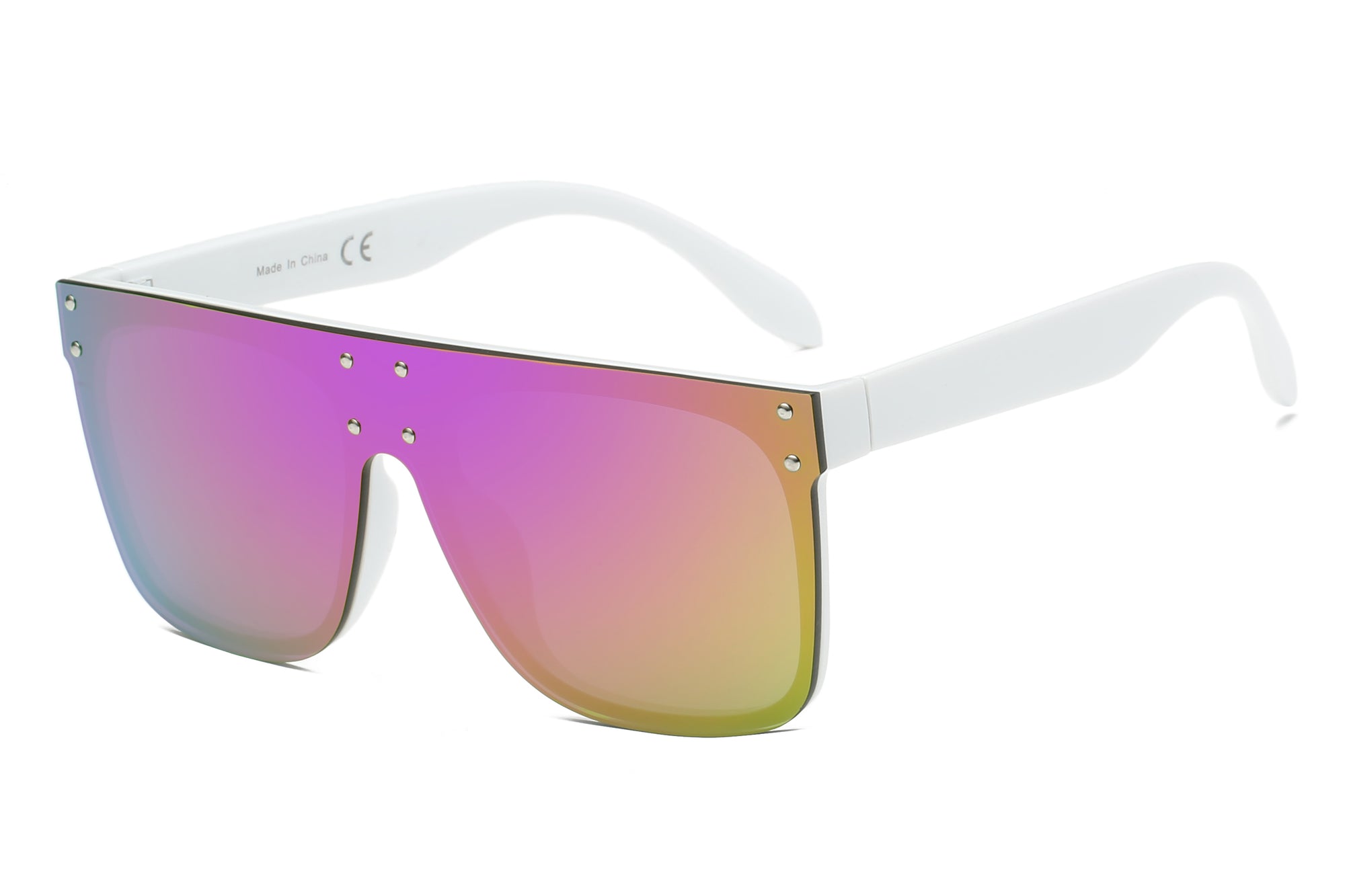 S2060 - Flat Top Oversize Mirrored Square Sunglasses - Iris Fashion Inc. | Wholesale Sunglasses and Glasses
