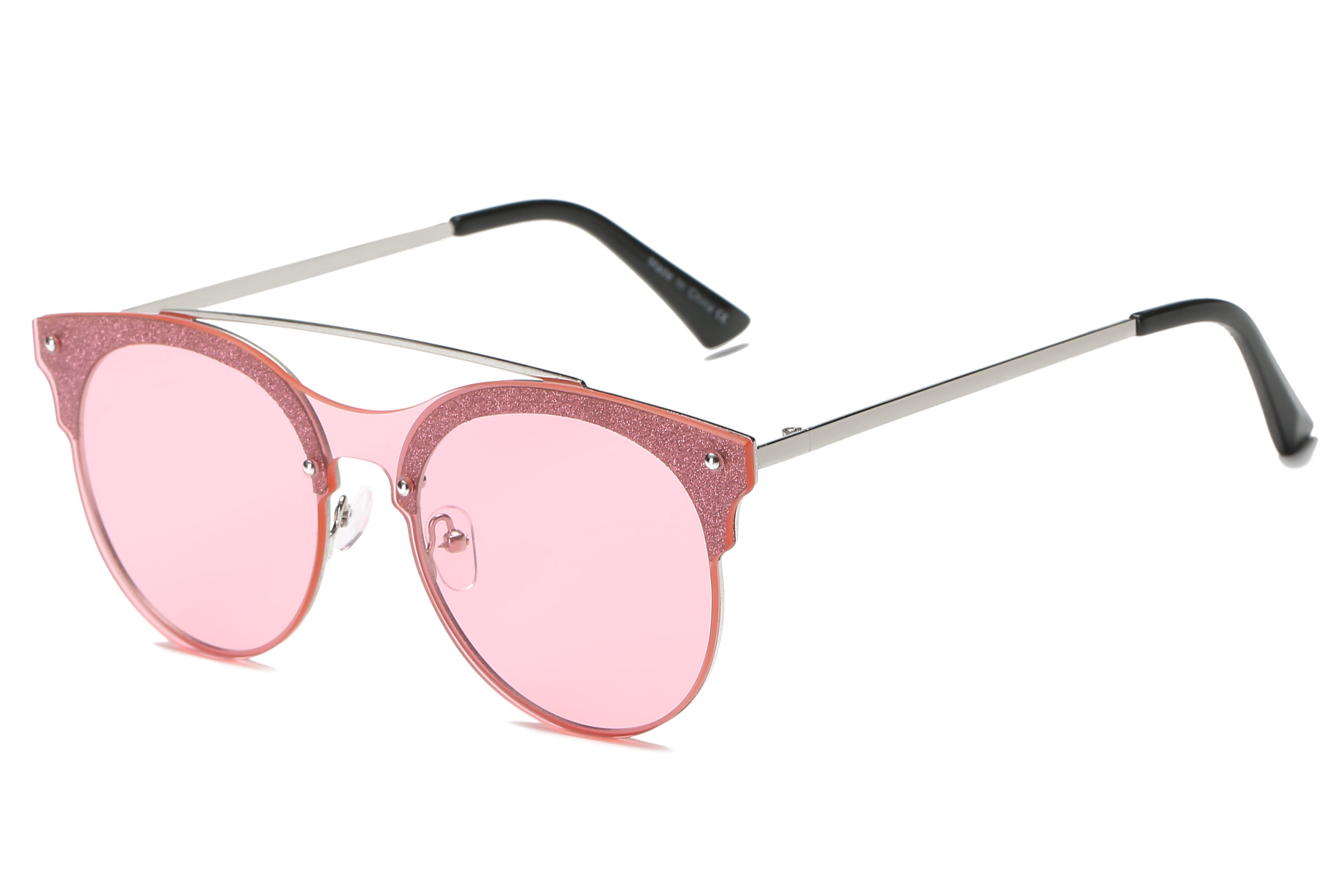 S3011 - Round Circle Brow-Bar Tinted Lens Sunglasses - Iris Fashion Inc. | Wholesale Sunglasses and Glasses