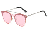 S3011 - Round Circle Brow-Bar Tinted Lens Sunglasses - Iris Fashion Inc. | Wholesale Sunglasses and Glasses