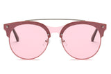 S3011 - Round Circle Brow-Bar Tinted Lens Sunglasses - Iris Fashion Inc. | Wholesale Sunglasses and Glasses