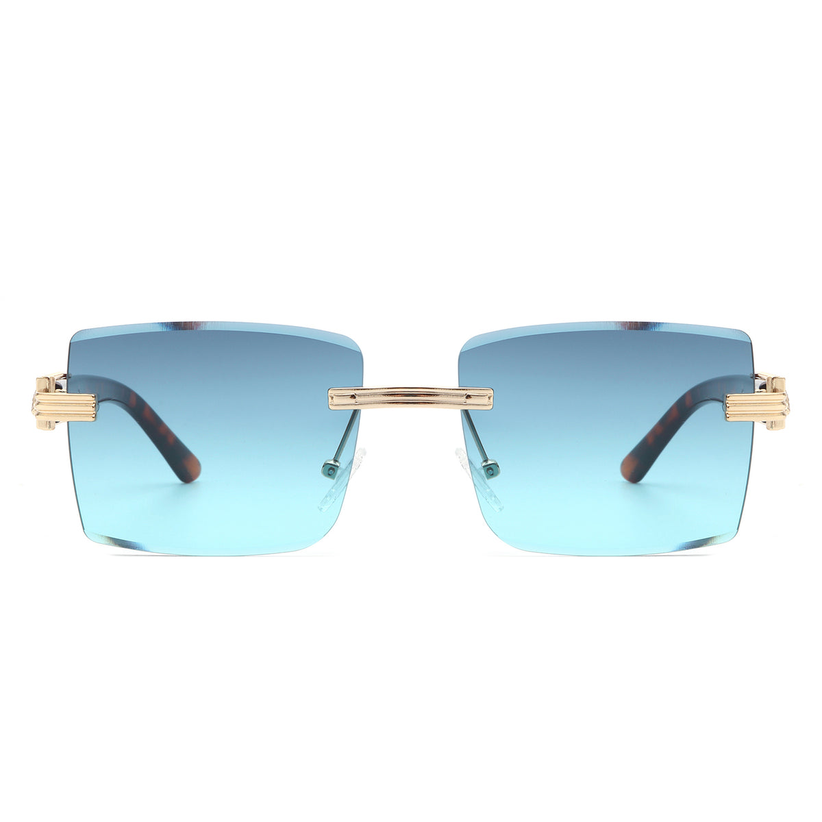 HW2047 - Rimless Square Retro Tinted Fashion Wholesale Sunglasses