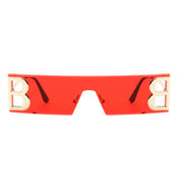HW3014 - Rimless Rectangle Flat Top Tinted Fashion Sunglasses