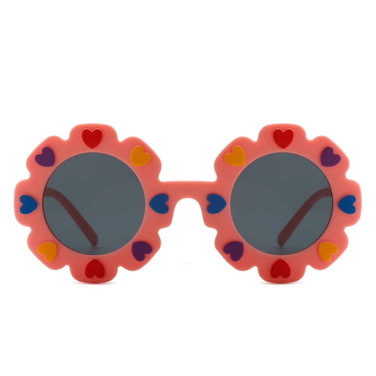 HK2019 - Children Junior Round Circle Cute Heart Kids Wholesale Sunglasses