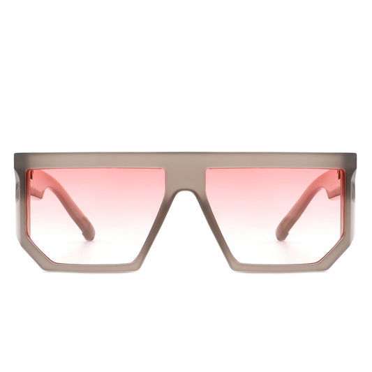 HS2119 - Square Geometric Retro Fashion Irregular Oversize  Sunglasses