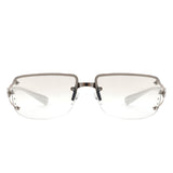 HJ2037 - Women Classic Rectangle Rimless Fashion Square Sunglasses