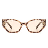 HS2067 - Geometric Retro Round Irregular Narrow Cat Eye Sunglasses