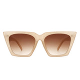 S1202 - Women Cat Eye Retro Oversize Fashion Square Sunglasses