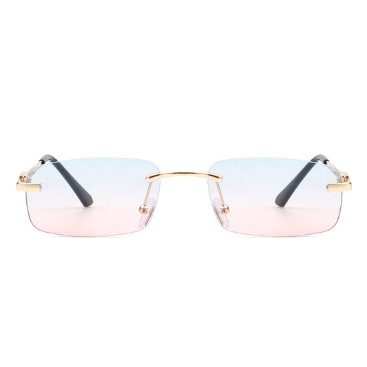 HW3013-1 - Rectangle Classic Narrow Vintage Fashion Tinted Retro Sunglasses