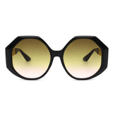 S2103 - Women Round Circle Geometric Fashion Oversize Sunglasses