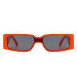 HS2090 - Retro Rectangle Narrow Fashion Tinted Slim Sunglasses