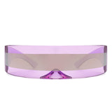 HW1007 - Wraparound Futuristic Shield Rimless Translucent Cyclops Sunglasses
