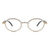 J2021 - Round Circle Retro Glitter Tinted Vintage Fashion Sunglasses