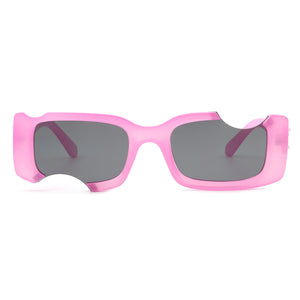 HS1060 - Rectangle Futuristic Modern Cut-out Square Sunglasses