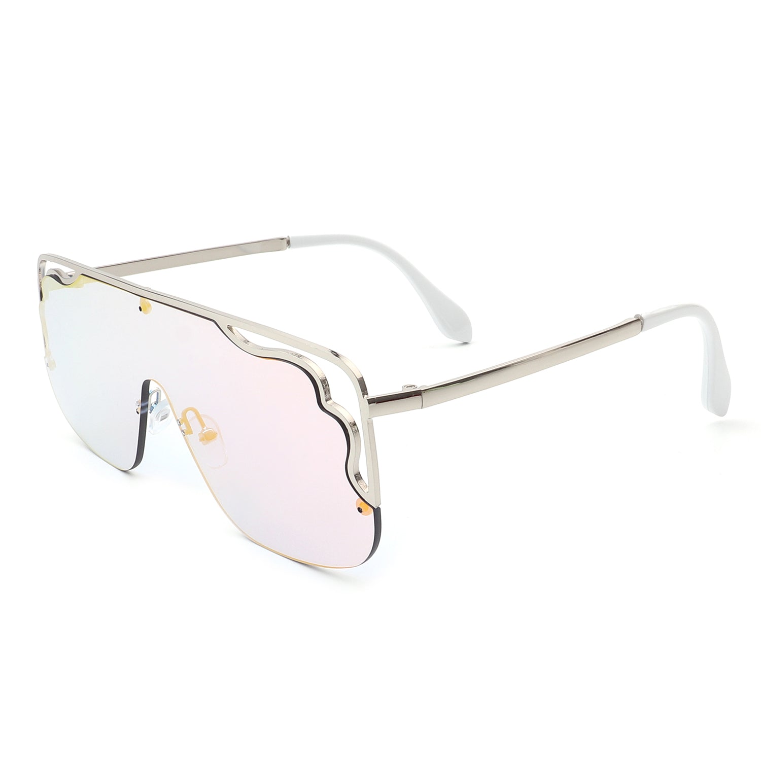 HJ3006 - Square Half Frame Aviator Designer Fashion Sunglasses