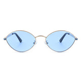 HJ2021 - Oval Retro Geometric Round Metal Glitter Fashion Sunglasses