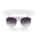 HS2022 - Classic Horn Rimmed Round Shield Fashion Sunglasses