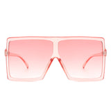 HS1096-1 - Square Oversize Women Flat Top Fashion Sunglasses