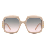 S2115 - Women Oversize Flat Top Fashion Square Sunglasses