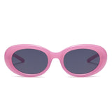 HS1204 - Oval Retro 90s Round Tinted Clout Goggles Wholesale Sunglasses