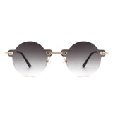 HW2014 - Circle Retro Round Rimless Fashion Tinted Vintage Sunglasses