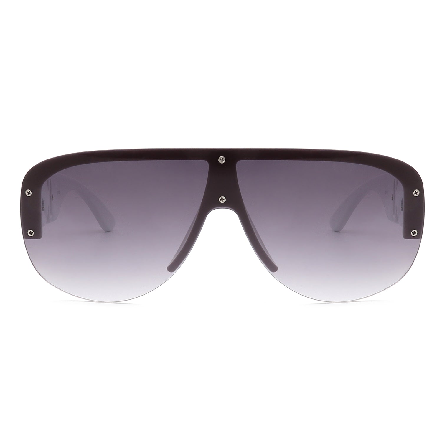 HS3005 - Oversize Half Frame Retro Round Aviator Vintage Sunglasses
