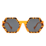 HS1209 - Geometric Round Irregular Tinted Fashion Wholesale Sunglasses