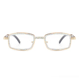 J2030 - Rectangle Retro Glitter Vintage Square Fashion Sunglasses