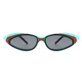 HS2021 - Retro Vintage Slim Narrow Oval Cat Eye Fashion Sunglasses