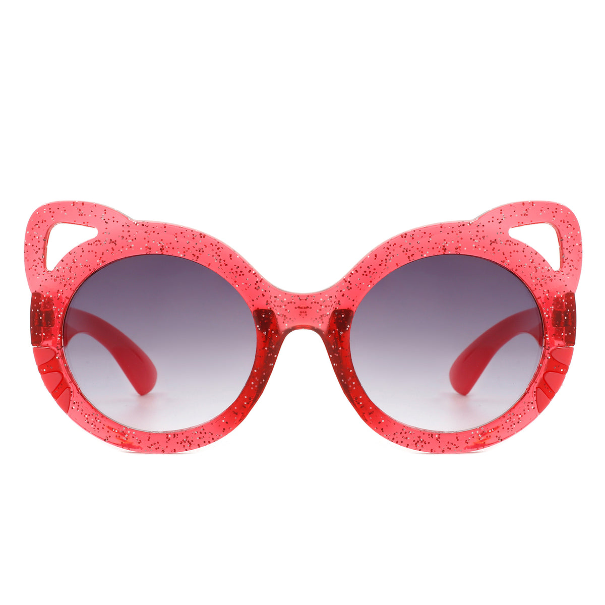HK2031 - Girls Round Shaped Devil-Cat Ear Toddler Kids Wholesale Sunglasses