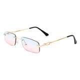 HW3013-1 - Rectangle Classic Narrow Vintage Fashion Tinted Retro Sunglasses