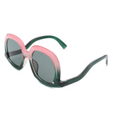 HS1186 - Women Round Oversize Geometric Irregular Fashion Wholesale Sunglasses