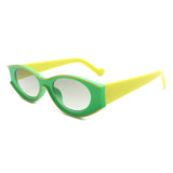 HS1050 - Oval Round Retro Clout Vintage Cat Eye Fashion Sunglasses