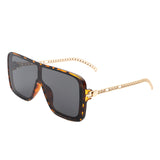 HS2059 - Square Fashion Flat Top Oversize Retro Sunglasses