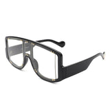 S2101 - Square Retro Oversize Shield Fashion Visor Sunglasses