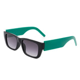 HS1063 - Rectangle Retro Narrow Flat Lens Fashion Square Sunglasses