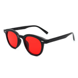 S1181-1 - Circle Retro Horn Rimmed Tinted Round Fashion Sunglasses