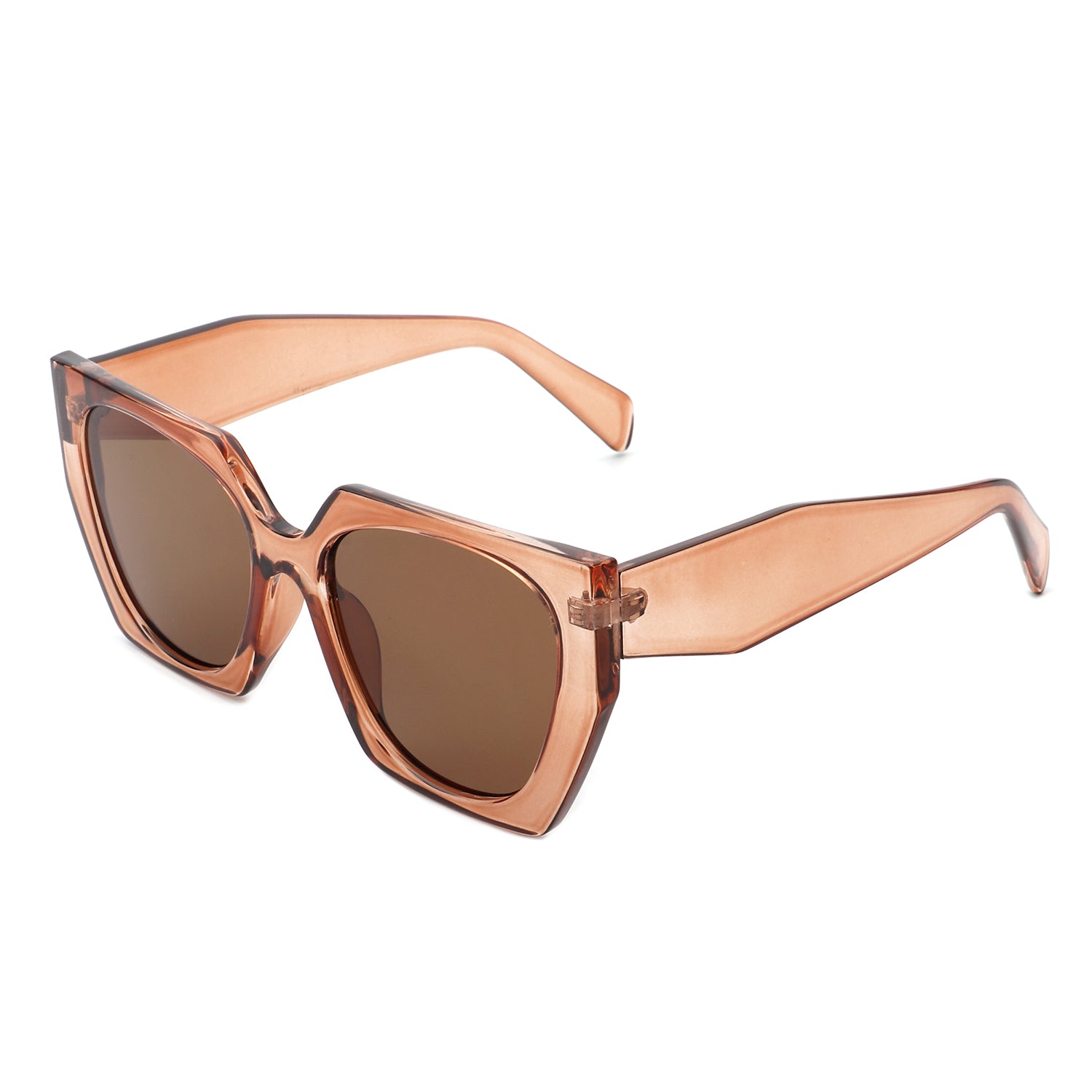 Square Cat Eye Sunglasses - Brown