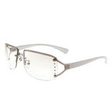 HJ2037 - Women Classic Rectangle Rimless Fashion Square Sunglasses