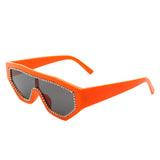 HS1136-1 - Geometric Oversize Glitter Square Fashion Women Sunglasses