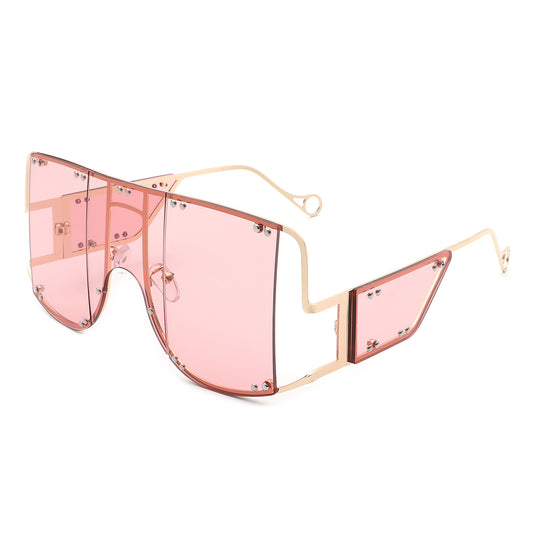 HJ3007-1 - Oversize Square Vintage Women Large Fashion Sunglasses