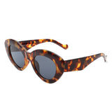 S1207 - Women Oval Fashion Round Cat Eye Sunglasses