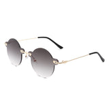 HW2014 - Circle Retro Round Rimless Fashion Tinted Vintage Sunglasses