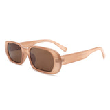 HS1045 - Oval Retro Rectangle Vintage Fashion Sunglasses